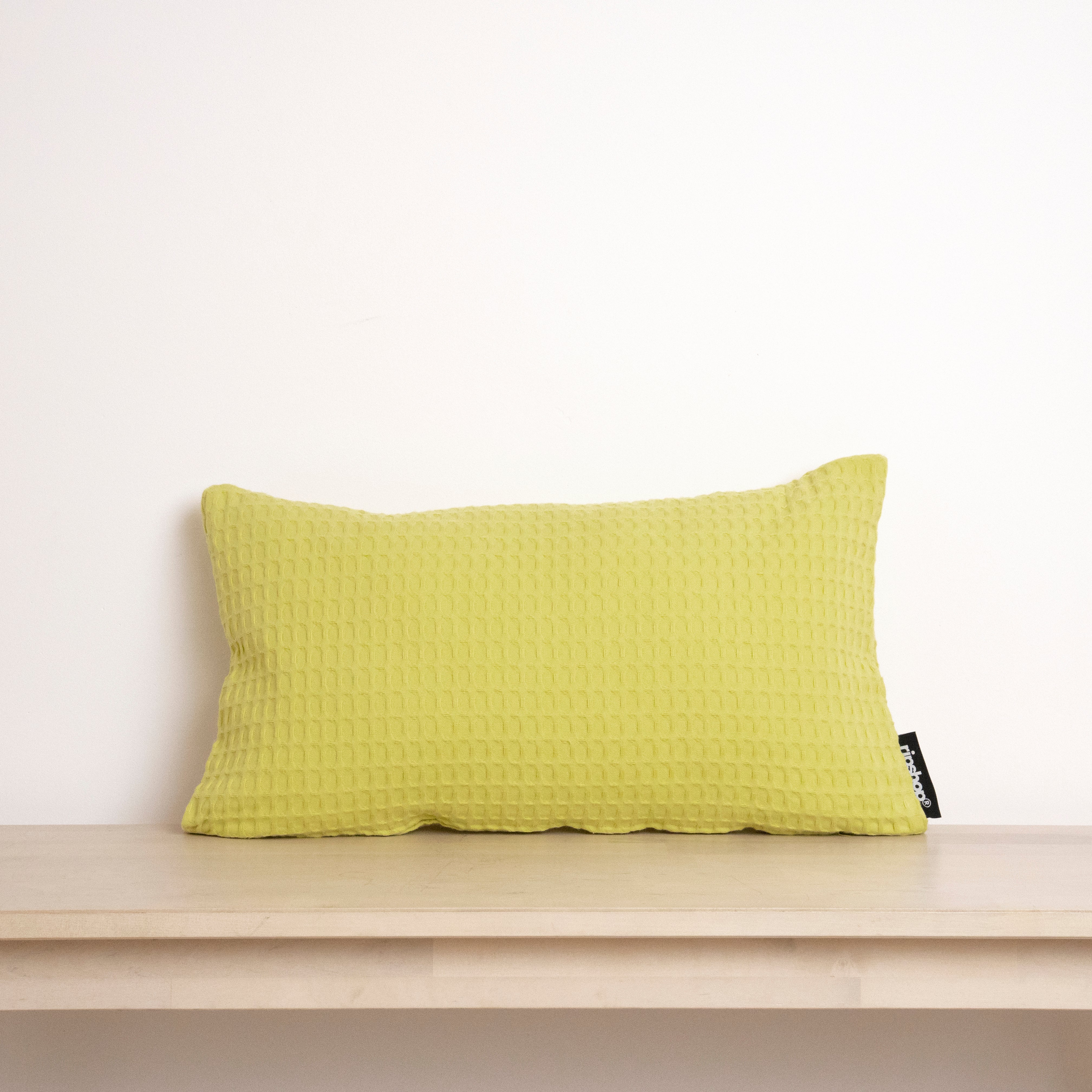 Housse de coussin gaufré 100% coton Vert Clair 30x50 cm